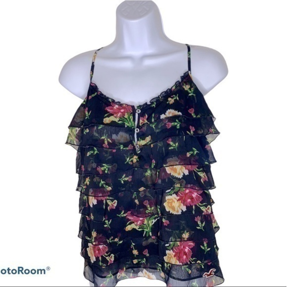 Hollister floral flounce racerback dressy tank